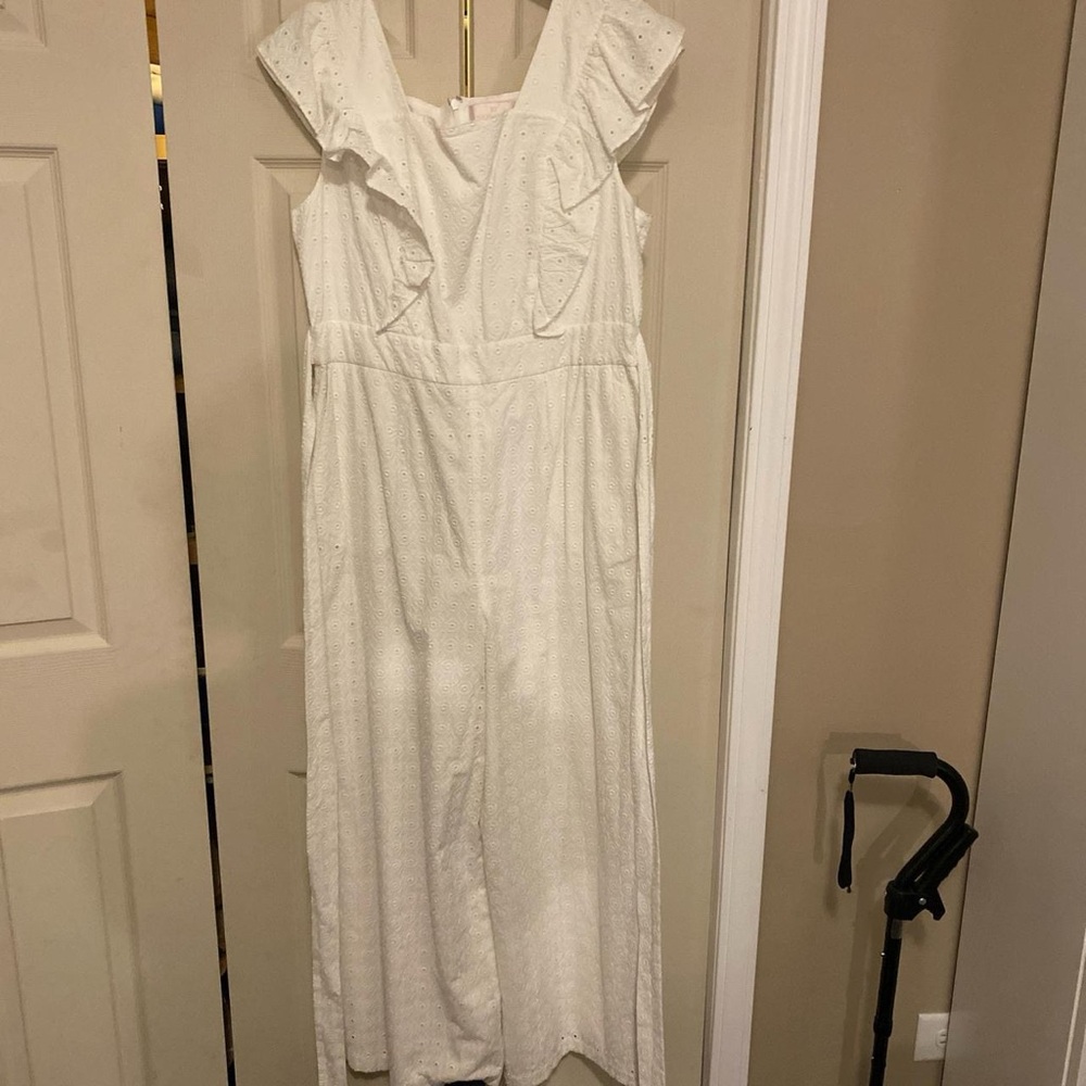 Rachel Parcell White Eyelet Jumpsuit